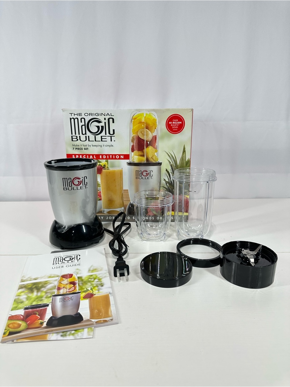 #417 Magic Bullet Special Edition 7-Piece Set Personal Blender Silver MBIM174A23